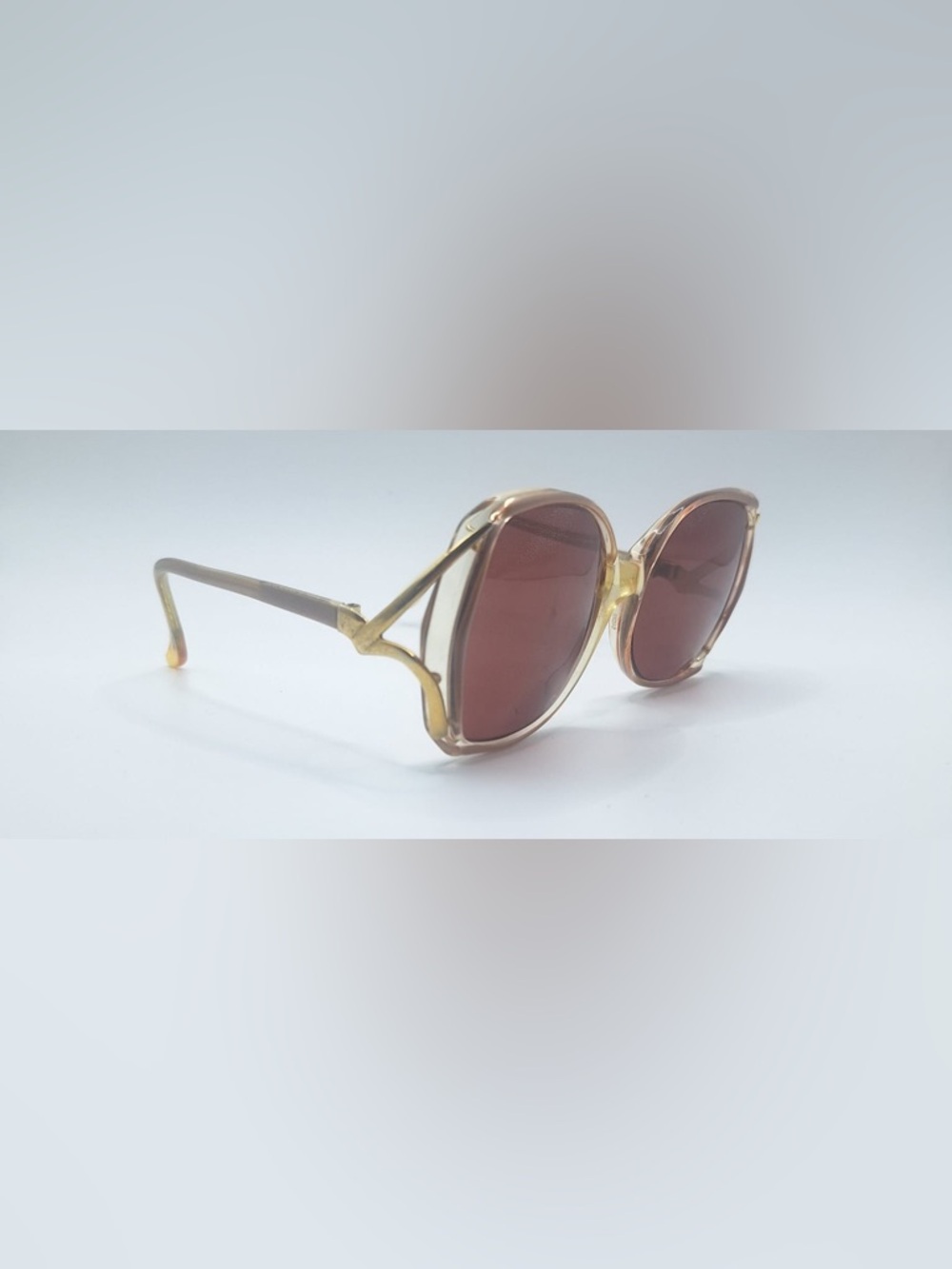 Vintage Catherine Brown Translucent Oval Sunglasses Frames Only